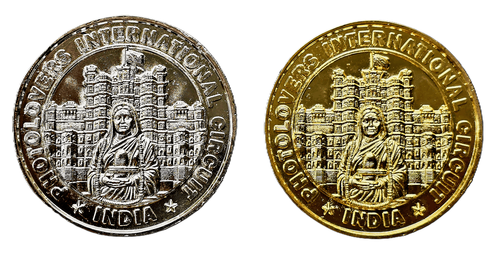 New Gold and Silver Photolovers Medals showing the Rajwada palace and Rani Ahilyabai Holkar